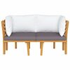 vidaXL Garden Sofa Dark grey and white cushions, natural wood