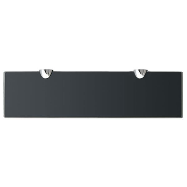 vidaXL Floating Shelf Black Tempered safety glass, Zinc alloy