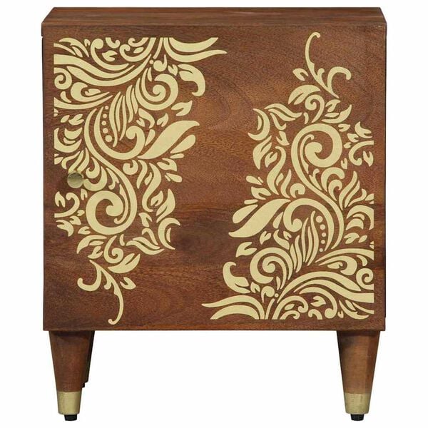 vidaXL Bedside Cabinet with Door Honey brown 15.75 x 12.99 x 18.11 in