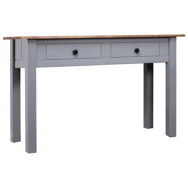 vidaXL Console Table Gray and natural wood Solid Pine Wood Medium