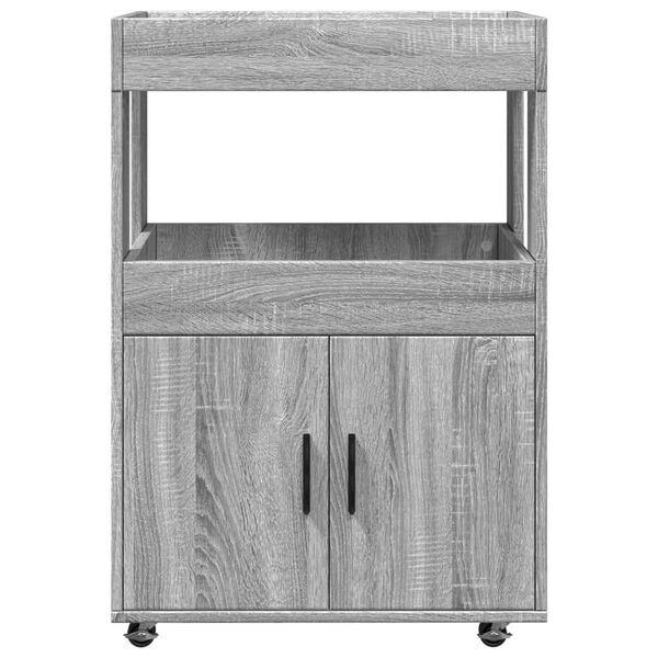 vidaXL Bar Cart Grey Sonoma Engineered Wood Medium Bar Cart