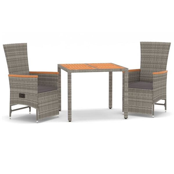 vidaXL Garden Dining Set Grey