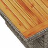 vidaXL Garden Table Grey PE rattan, powder-coated steel, solid acacia wood