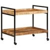 vidaXL Kitchen Trolley 31.5"x21.7"x27.6" Solid Rough Wood Mango