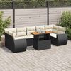 vidaXL Garden Sofa Set Black PE Rattan 8 Piece Set Adjustable Armrests