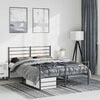 vidaXL Bed Frame Black Powder-Coated Steel Double Bed Frame