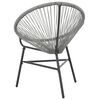 vidaXL Moon Chair Grey Polyethylene Rattan Moon Chair Round Modern