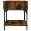 vidaXL Bedside Table Smoked Oak Engineered Wood, Iron 15.7x15.9x19.7 in