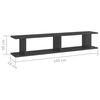 vidaXL Wall Shelf Set of 2 High gloss grey Engineered wood