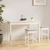 vidaXL Dining Table White Solid pine wood Compact Minimalistic