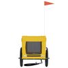 vidaXL Pet Bike Trailer Yellow and Black Oxford fabric Medium