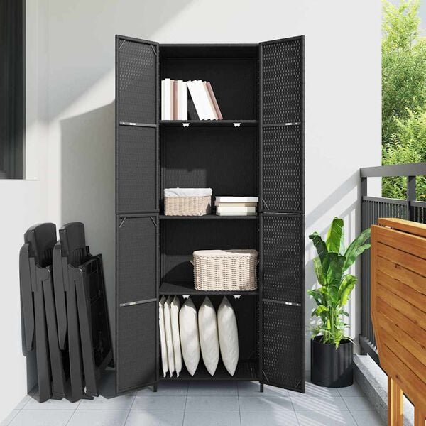 vidaXL Garden Storage Cabinet Black