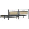 vidaXL Bed Frame Sonoma Oak Steel, Engineered Wood Double Bed Bed Frame