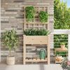 vidaXL Garden Planter Beige 27.95 x 14.96 x 59.84 in Solid Fir Wood