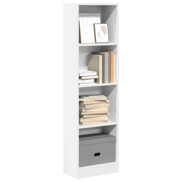 vidaXL Bookcase White Engineered wood Tall Bookcase Rectangular