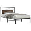 vidaXL Bed Frame Smoked Oak Engineered wood and steel Twin Bed Frame