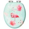 vidaXL WC Toilet Seat with Soft Close Lid MDF Flamingo Design