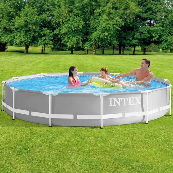 INTEX Swimming Pool Gray Powder-coated steel tubing, PVC Medium Durable