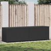 vidaXL Storage Chest Black Poly Rattan, Powder-Coated Steel Large