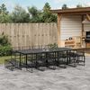 vidaXL Garden Dining Set Black Poly Rattan Large UV-resistant materials