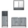 vidaXL Bathroom Furniture Set Grey sonoma Engineered wood, metal, glass