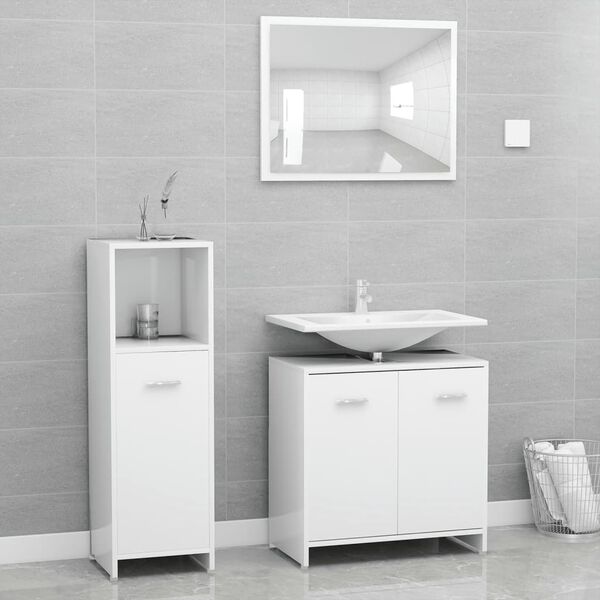 vidaXL Bathroom Furniture Set White Engineered wood Standard