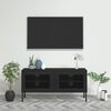 vidaXL TV Cabinet Black Steel 41.3 x 13.8 x 19.7 in Levelers