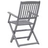 vidaXL Outdoor Chair Set of 6 Gray Solid Acacia wood Standard Foldable