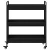 vidaXL Kitchen Trolley Black Oak 27.56 x 11.81 x 32.28 in