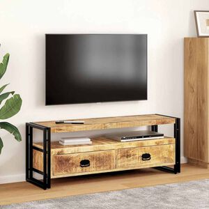 vidaXL TV Cabinet Brown Solid Mango Wood Medium TV Cabinet Rectangular
