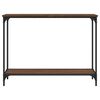 vidaXL Console Table Brown Oak Engineered Wood, Metal Medium