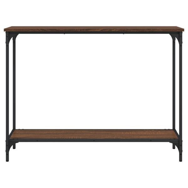 vidaXL Console Table Brown Oak Engineered Wood, Metal Medium