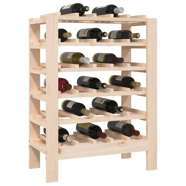 vidaXL Wine Rack 24.2x11.8x32.3" Solid Wood Pine