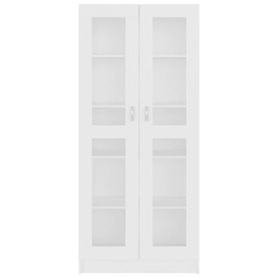 vidaXL Vitrine Cabinet White 32.5"x12"x73" Engineered Wood