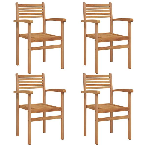 vidaXL Chair 4 pcs Brown 56 x 55 x 90.5 cm Solid Teak Wood