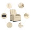 vidaXL Recliner Chair Cream 100% Polyester, Metal, Plywood
