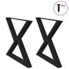 vidaXL Dining Table Legs 2 pcs Black 35.4x(28.3-28.9)" Steel