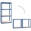 vidaXL 4-Layer Shelves 4 pcs Blue Steel&Engineered Wood