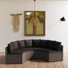 vidaXL 4 Piece Patio Sofa Set with Cushions Poly Rattan Gray