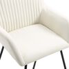 vidaXL Dining Chair Set of 4 Cream Fabric Standard Ergonomic