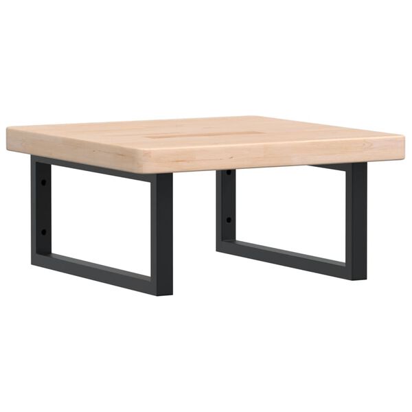 vidaXL Basin Shelf Oak, Black Solid Oak Wood, Steel 19.7 x 19.7 in