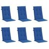 vidaXL Patio Highback Chair Cushions 6 pcs Royal Blue 47.2x19.7x1.2" Fabric