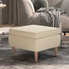vidaXL Stool Cream Polyester Medium Footrest Footstool Square
