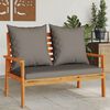 vidaXL Garden Sofa Bench Dark grey Solid acacia wood 47.2 in long