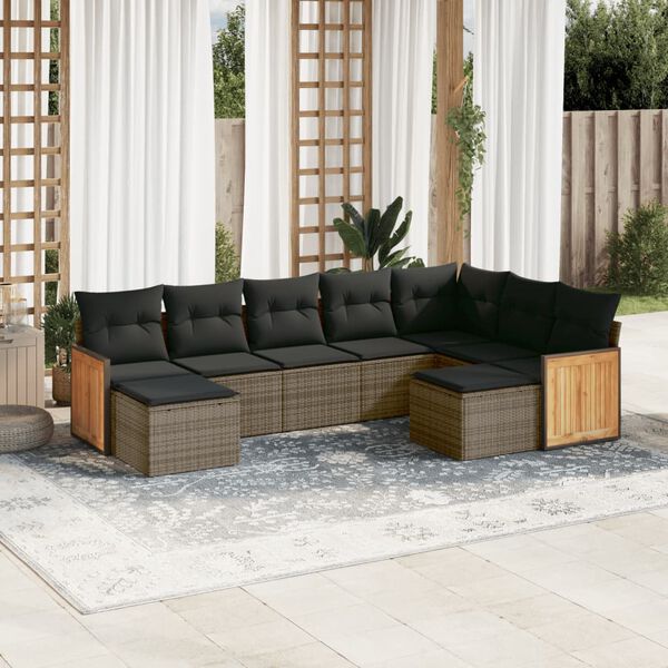 vidaXL Garden Sofa Set Grey