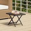 vidaXL Folding Table Black PE rattan, powder-coated steel Compact