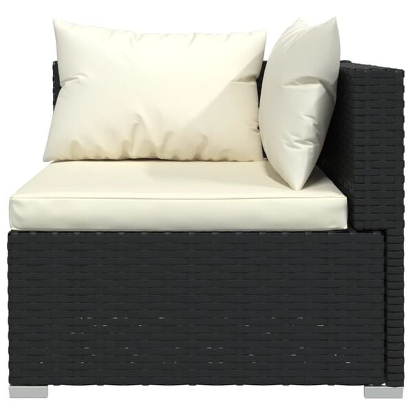 vidaXL Garden Lounge Set Black, Cream