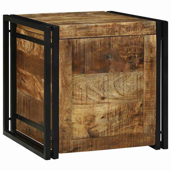 vidaXL Storage Box 19.69 x 19.69 x 19.69 in Rough Mango Wood