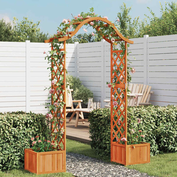 vidaXL Wooden Garden Arch Natural Wood Solid Firwood Large