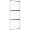 vidaXL Sliding Door with Hardware Set ESG Glass&Aluminium 29.9x80.7"(151008+145262)